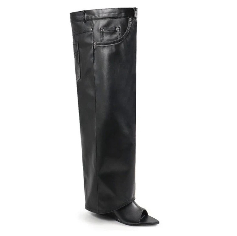 Liliana Peep Toe Knee High Boot